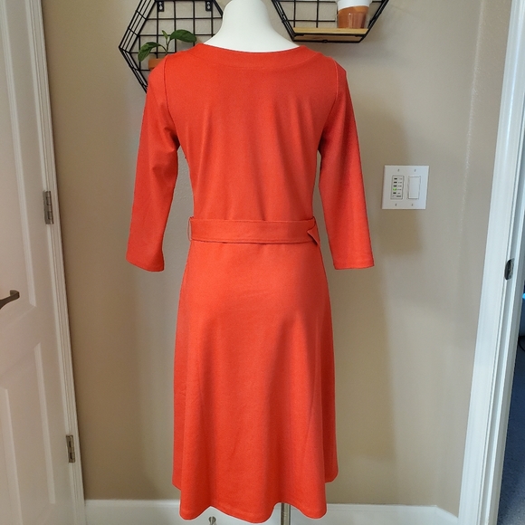 Ann Taylor Factory Belted Ponte Flare Dress - S - Picture 3 of 8